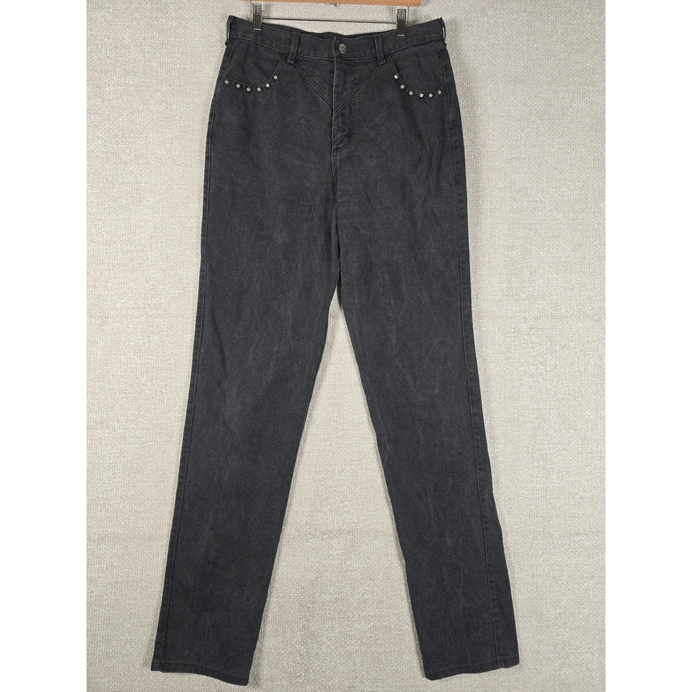 Roughrider by Circle T Vintage Black Western Studded High Rise Jeans 15/16 32x36